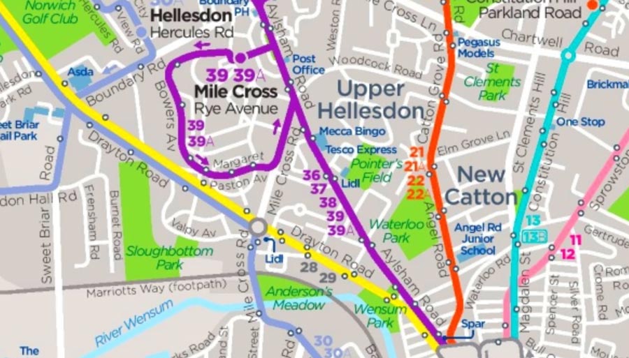 bus route map segment